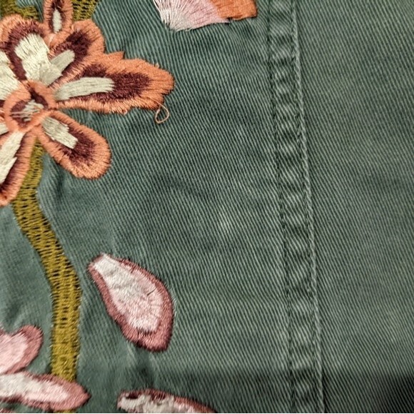 Ashley by 26 International Olive Jacket Embroidered Flowers, Women Small - Picture 8 of 10